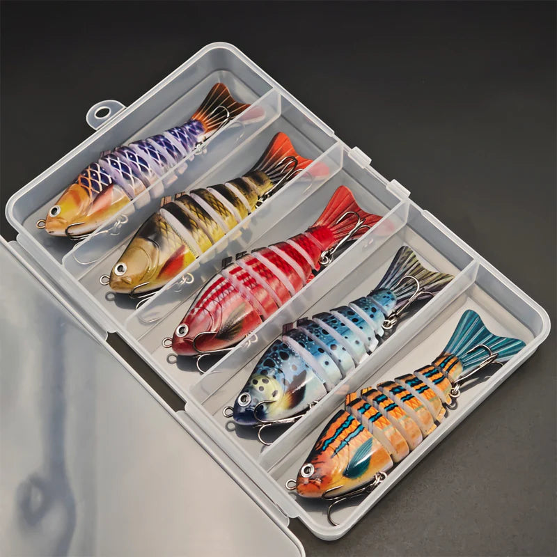 🔥🎣 Profesionálna, segmentovaná plávajúca nástraha – Ručne vyladený pohyb, 3x silnejšie háčiky, testované na ostriežoch na jazere Lake Fork 🐟