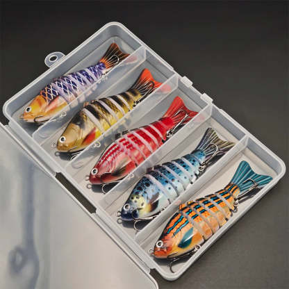 🔥🎣 Profesionálna, segmentovaná plávajúca nástraha – Ručne vyladený pohyb, 3x silnejšie háčiky, testované na ostriežoch na jazere Lake Fork 🐟