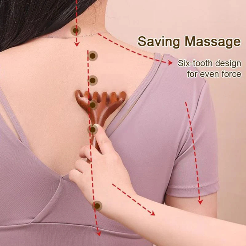 Šesťlaločný energetický masážny hrebeň 