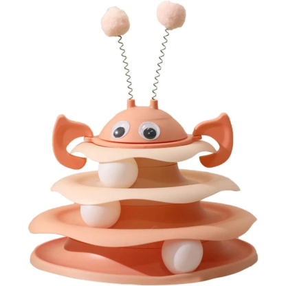 Interaktívna 3-vrstvová veža s hračkami pre mačky