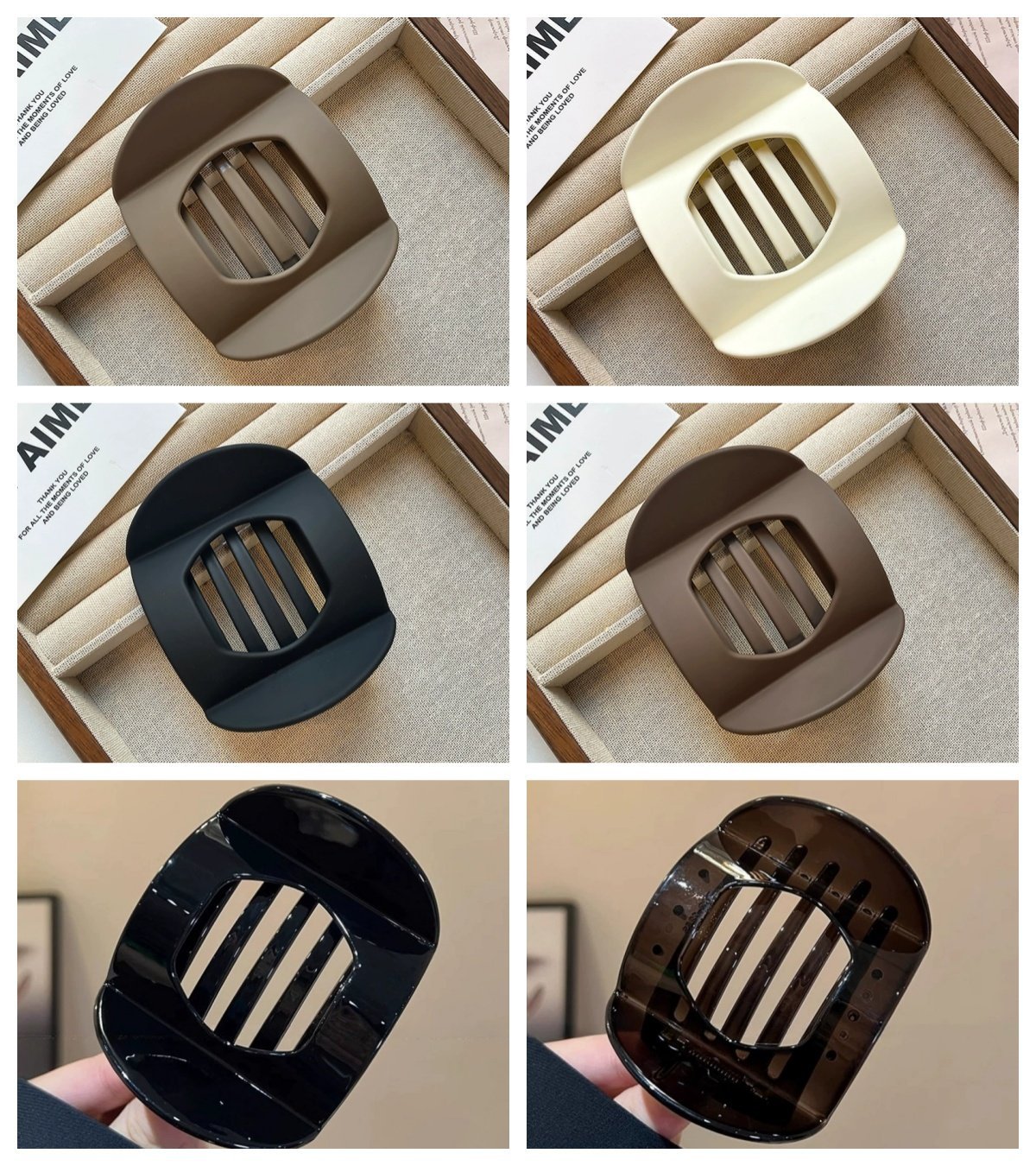 Ležérna všestranná jednofarebná sponka do vlasov s plochým lemovaním