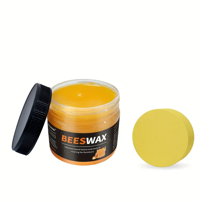 polish de ceară naturală pentru lemn cu spongă, potrivit pentru mobilier și podele din lemn masiv - restaurează strălucirea ușilor din lemn masiv și a parquetului  , produs esențial pentru &icirc;ngrijirea   Detaliile articolului 5