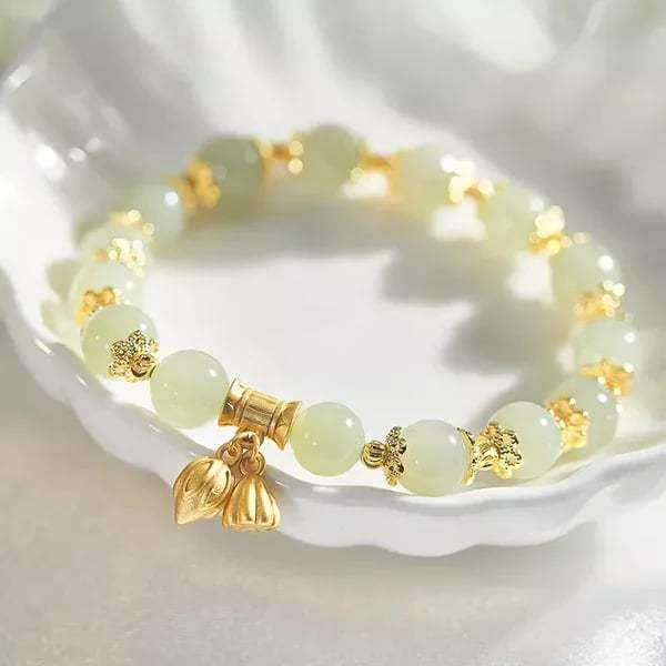 💞 - Náramok pre šťastie z nefritu Wada