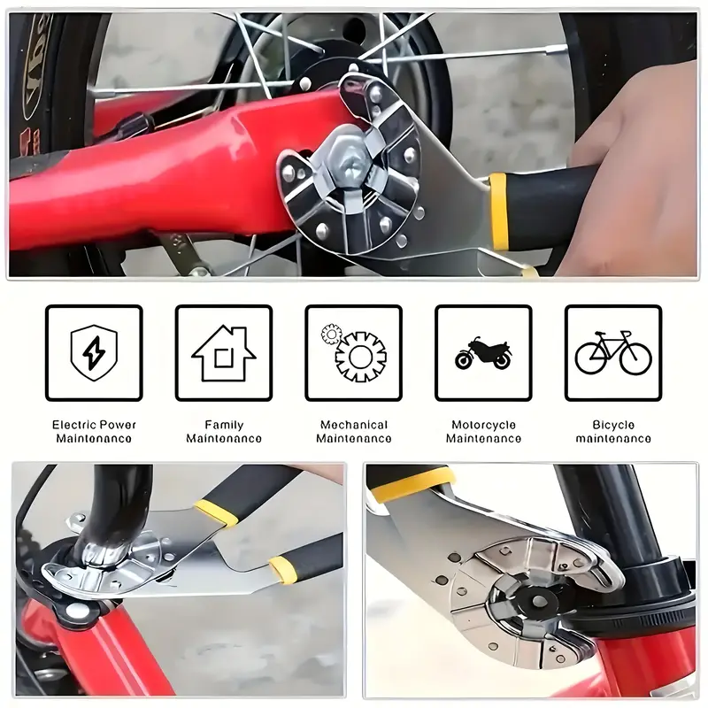 cheie magică multifuncțională de   - reglabilă cu socket hexagonal și m&acirc;ner antiderapant, potrivită pentru diy, electricieni, mecanici, motociclete și biciclete Detaliile articolului 6