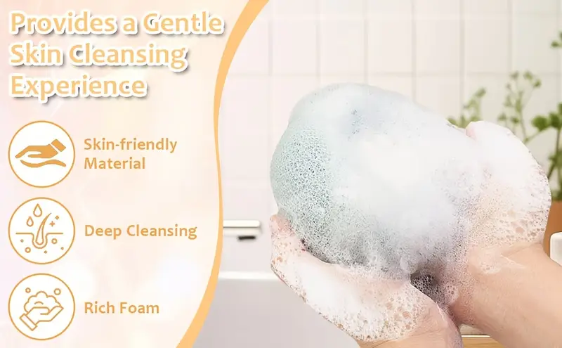 2 buc. bile de baie ultra-moale cu floarea-soarelui și ventuze - burete exfoliant 2-în-1 și perie de curățare pentru bărbați și femei Detaliile articolului 3
