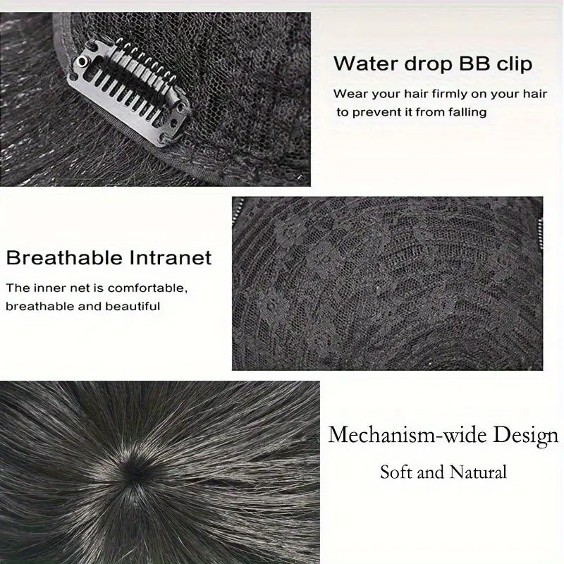 mens womens realistic human hair clip on wig breathable clips natural looking for bald forehead thinning hair for men hairpiece for men hairpiece for women Product details 6