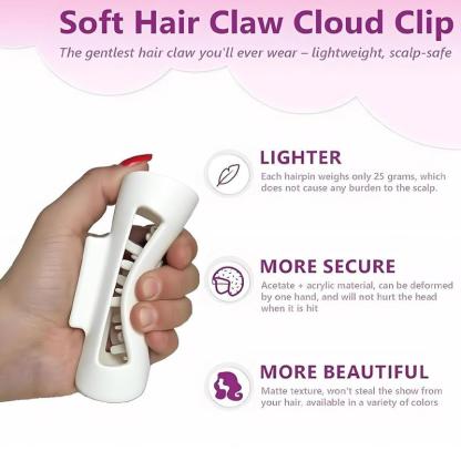 4 ks silikónových sponiek do vlasov s protišmykovým efektom v oblakoch