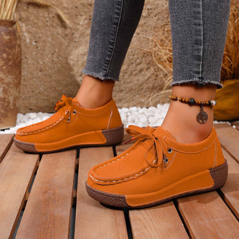 🔥🌟【50% zľava】Dámske topánky s hrubou podrážkou a okrúhlou špičkou - Pohodlné a moderné topánky s oporou pre chodidlo, ktorá tlmí nárazy a pomáha udržiavať správne držanie tela.