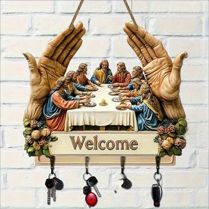 Nástenný dekoratívny drevený držiak na kľúče 🔑