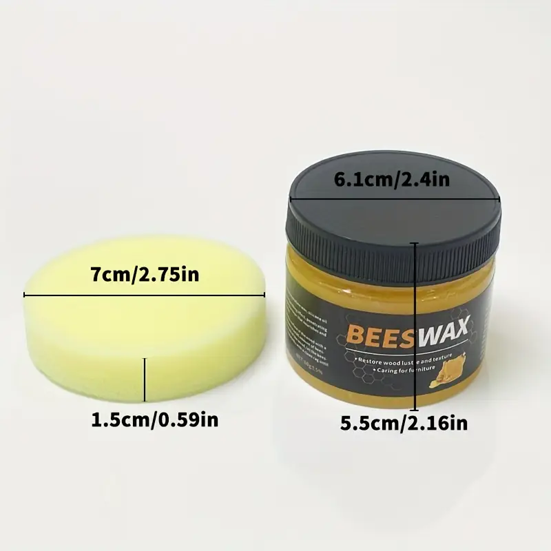 polish de ceară naturală pentru lemn cu spongă, potrivit pentru mobilier și podele din lemn masiv - restaurează strălucirea ușilor din lemn masiv și a parquetului  , produs esențial pentru &icirc;ngrijirea   Detaliile articolului 4