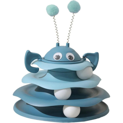 Interaktívna 3-vrstvová veža s hračkami pre mačky