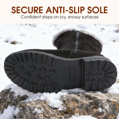 Teplé dámské sněhule střední výšky s plyšovou podšívkou