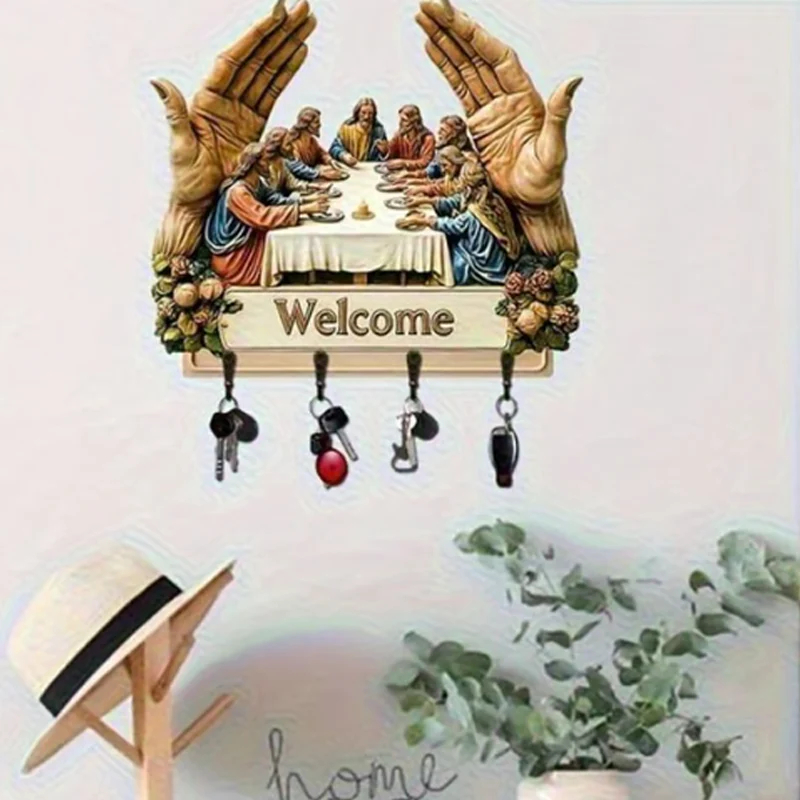 Nástenný dekoratívny drevený držiak na kľúče 🔑