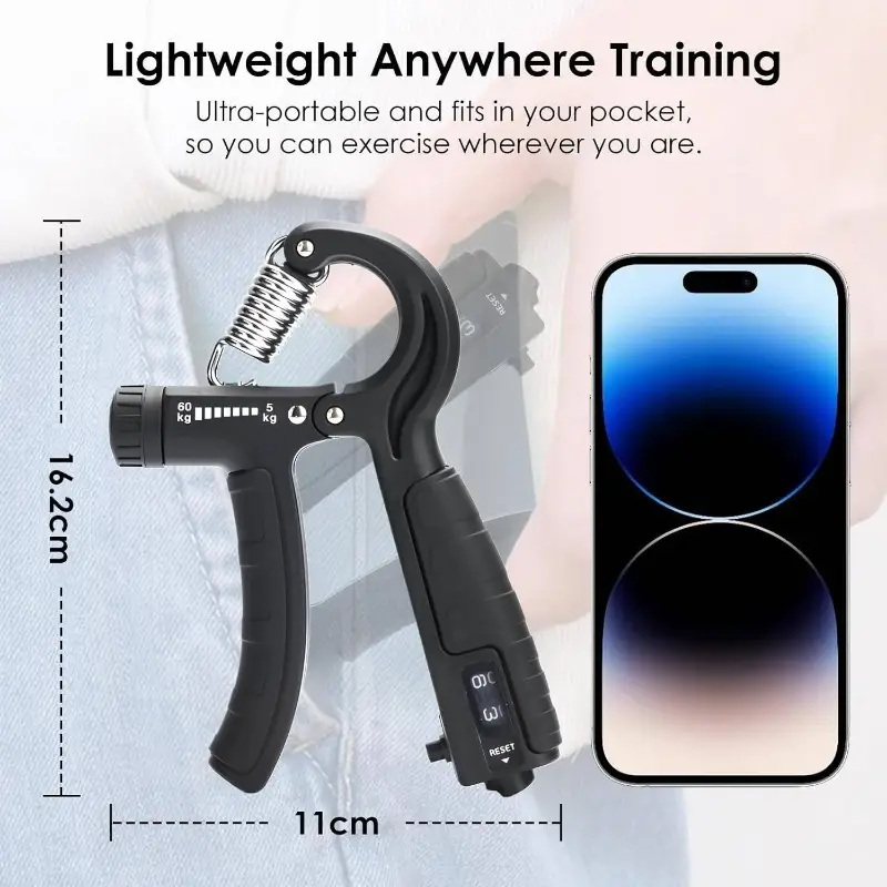 grip strength trainer hand gripper strengthener set 5 pack adjustable hand gripper 2 pack with click counter   grip ball   11 132 lbs forearm strengthener athletes rock climbing forearm strengthener   Product details 5