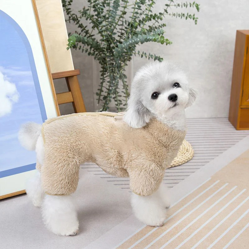 Zimný kabát pre psa so zipsom vzadu