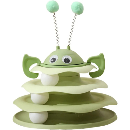 Interaktívna 3-vrstvová veža s hračkami pre mačky