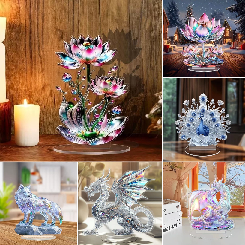 Farebné akrylové figúrky zvieratiek na váš stôl