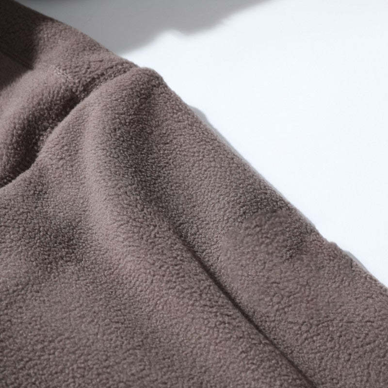 Pánska teplá bunda s kapucňou z umelého flísu s dvojitou stranou 