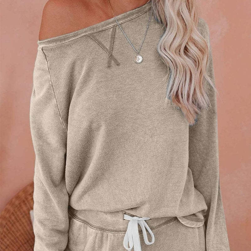 Dámsky ležérny, voľný strih, dvojdielny set topu a nohavíc