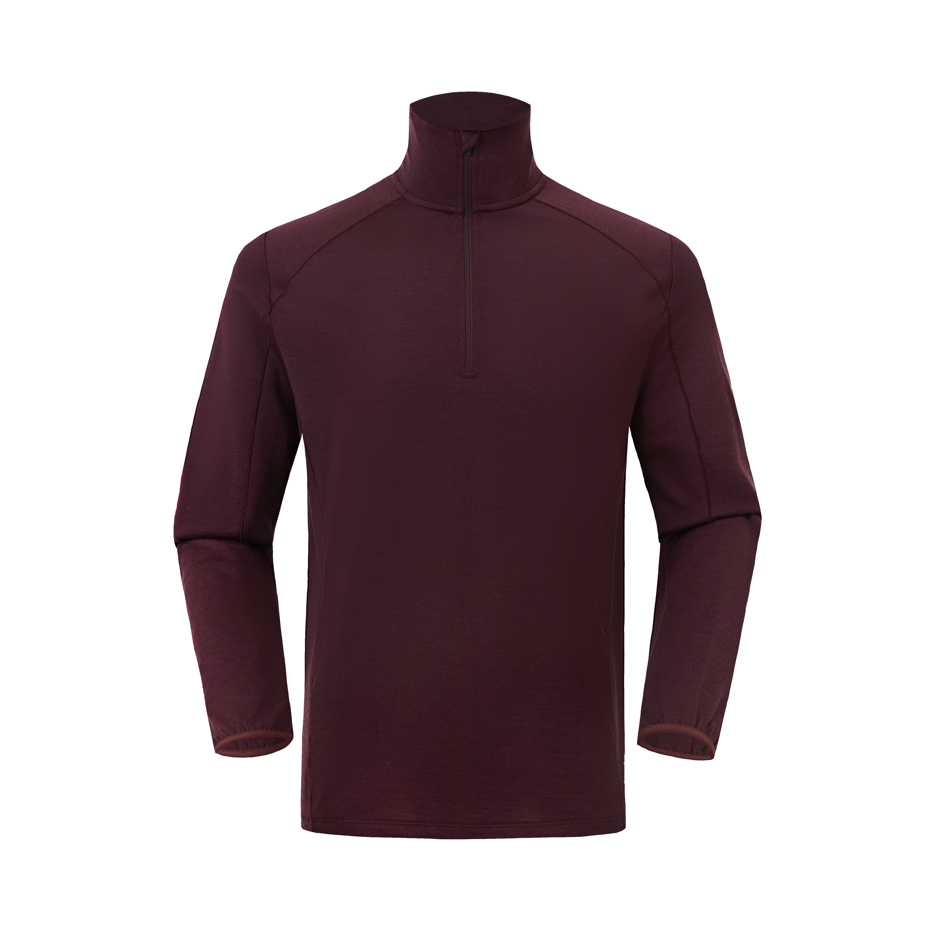Men's  Wool Half-Zip Mock Neck Long Sleeve