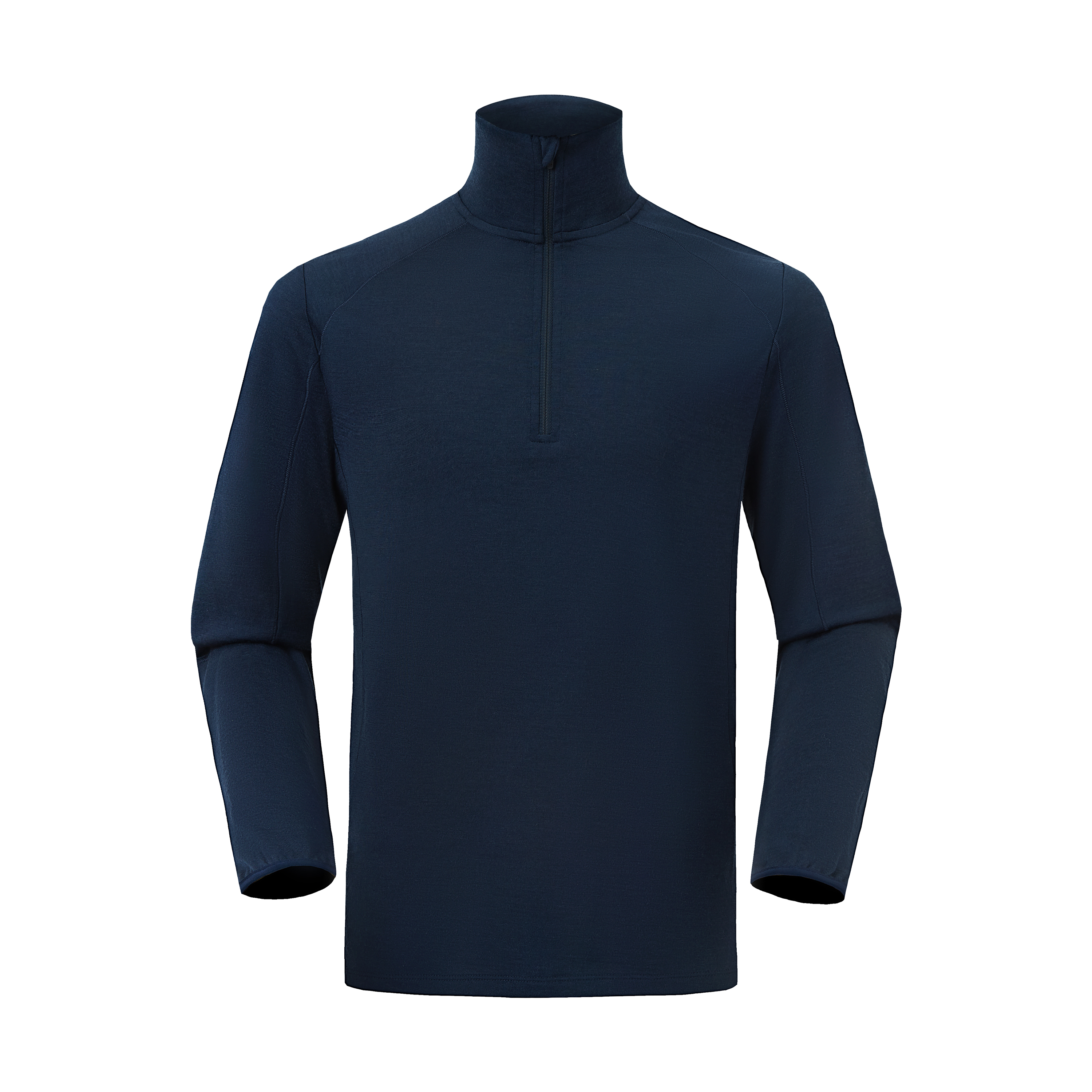 Men's  Wool Half-Zip Mock Neck Long Sleeve