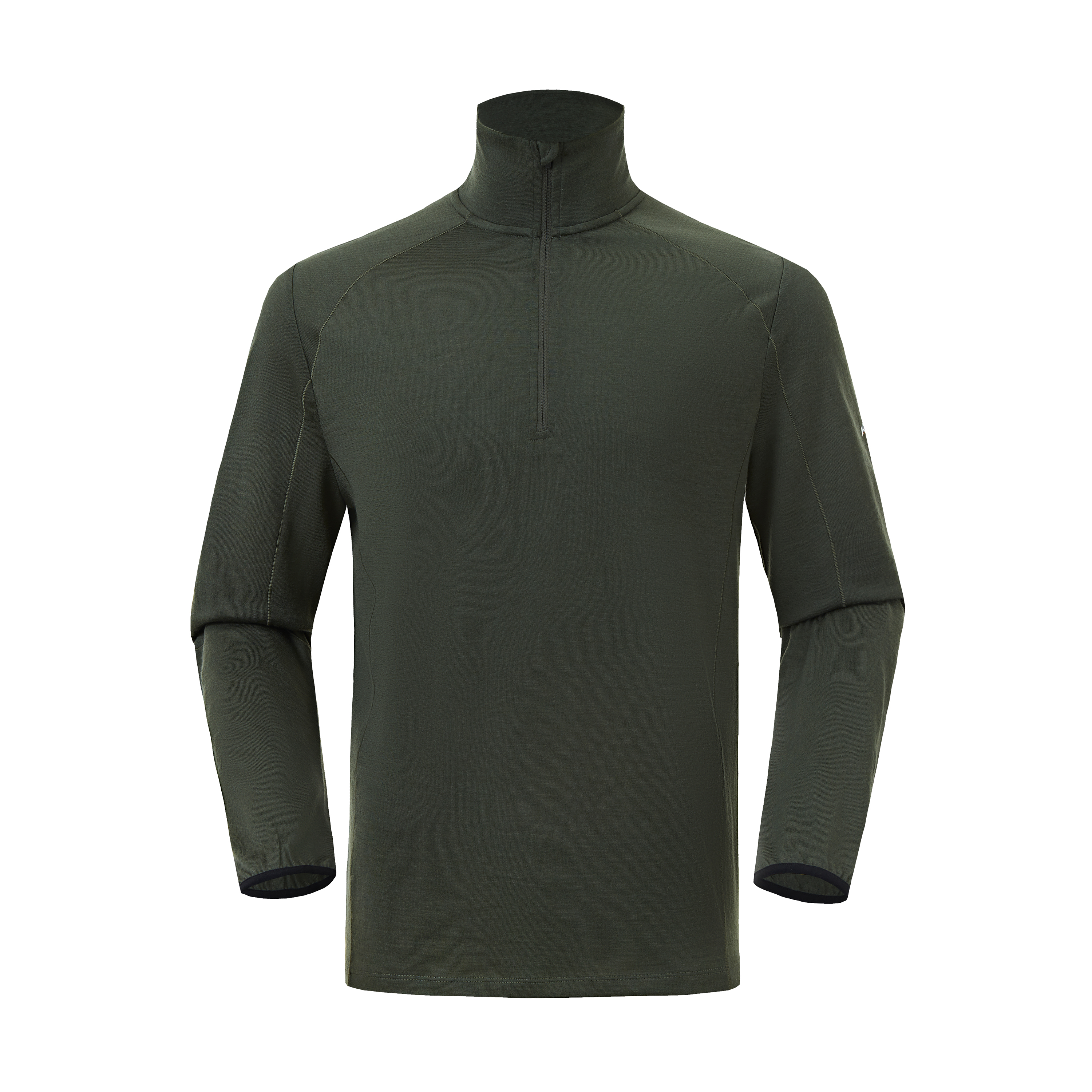 Men's  Wool Half-Zip Mock Neck Long Sleeve