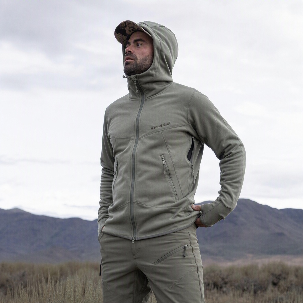 Men's fleece warm hooded jacket