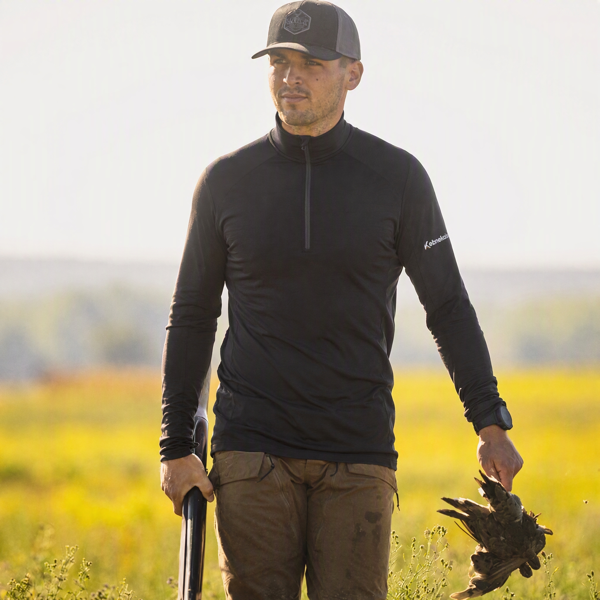 Men's Mixed Merino Wool 1/4 Zip Top