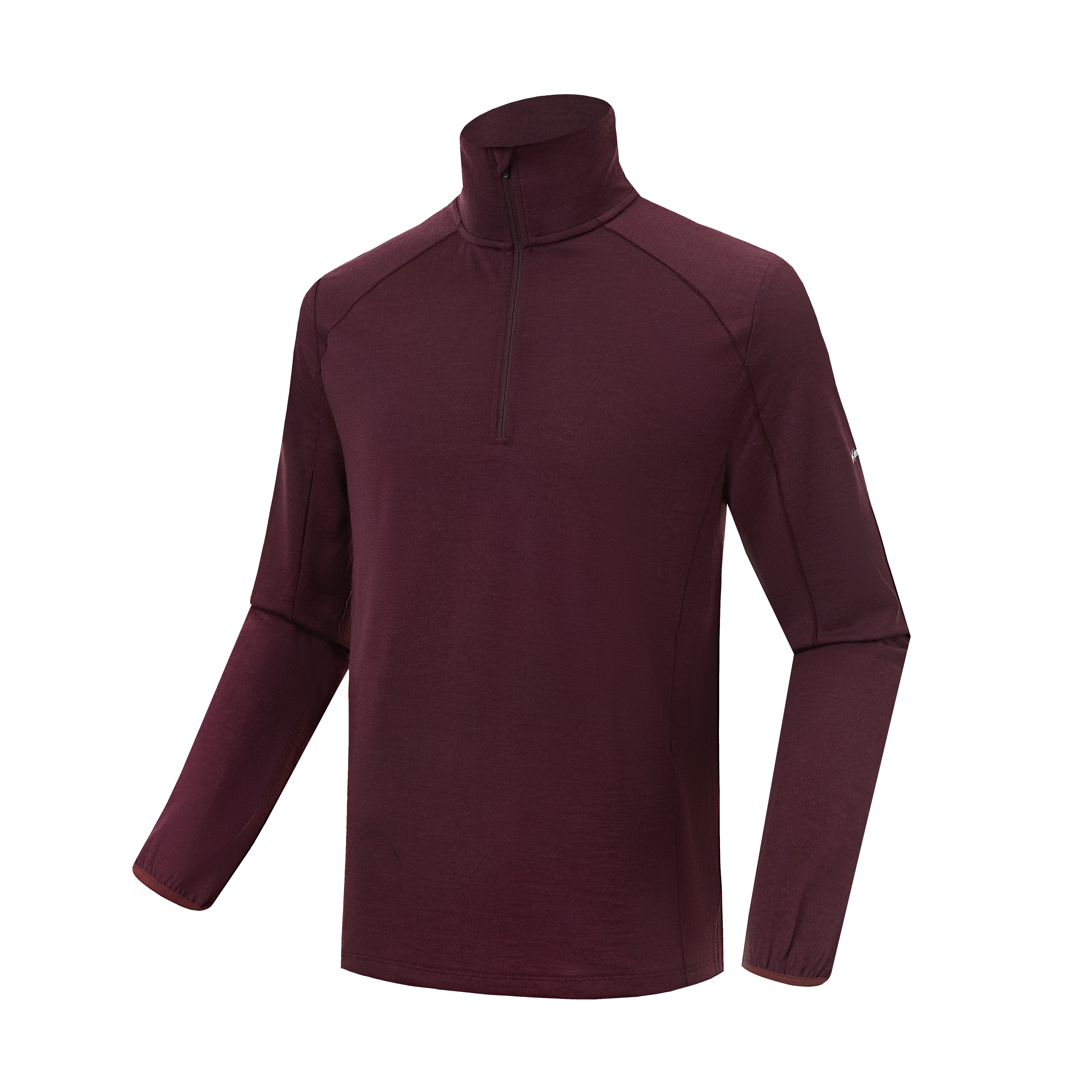 Men's  Wool Half-Zip Mock Neck Long Sleeve