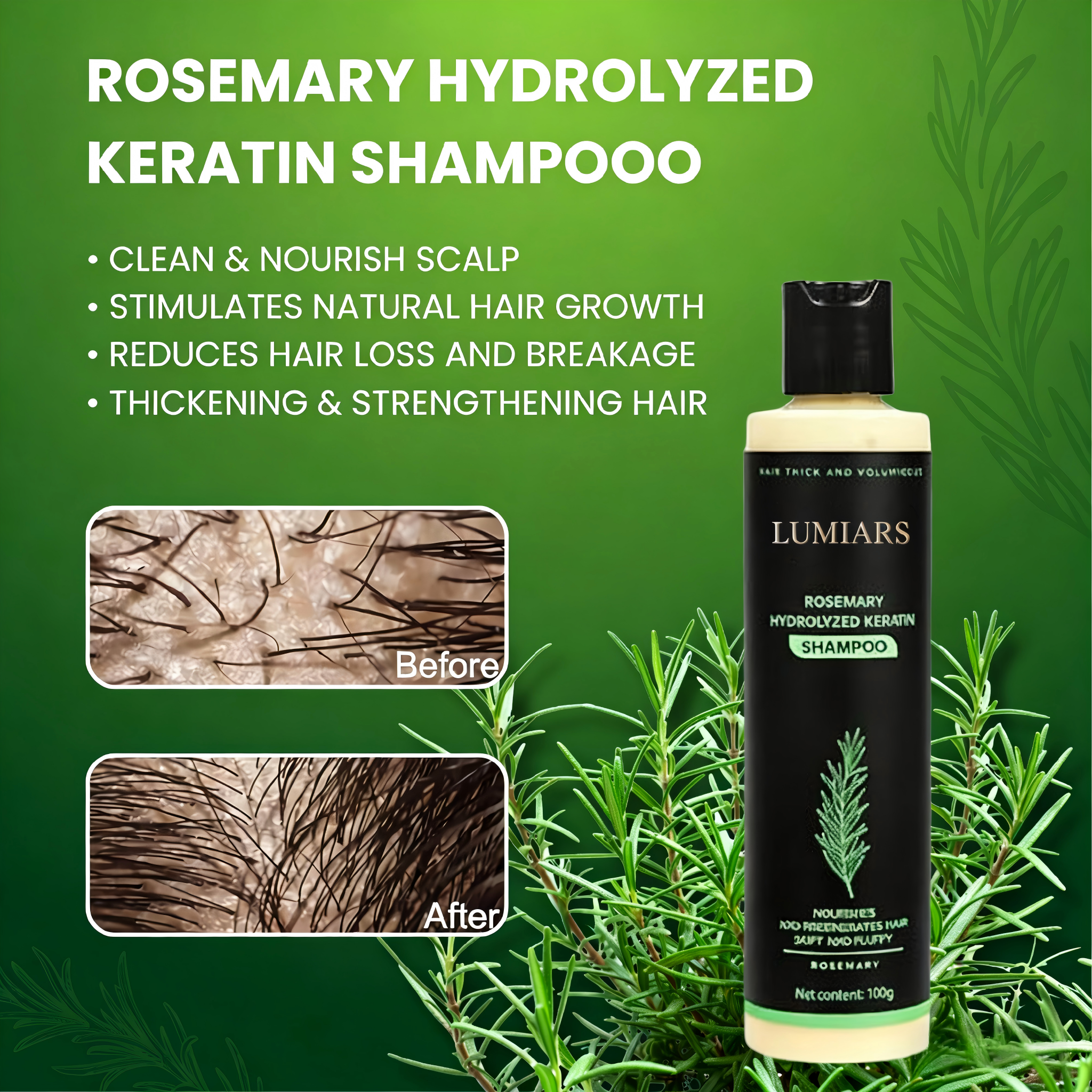 🔥Final 3 Hours: 70%OFF🔥 LUMIARS® Rosemary Hydrolyzed Keratin Shampoo
