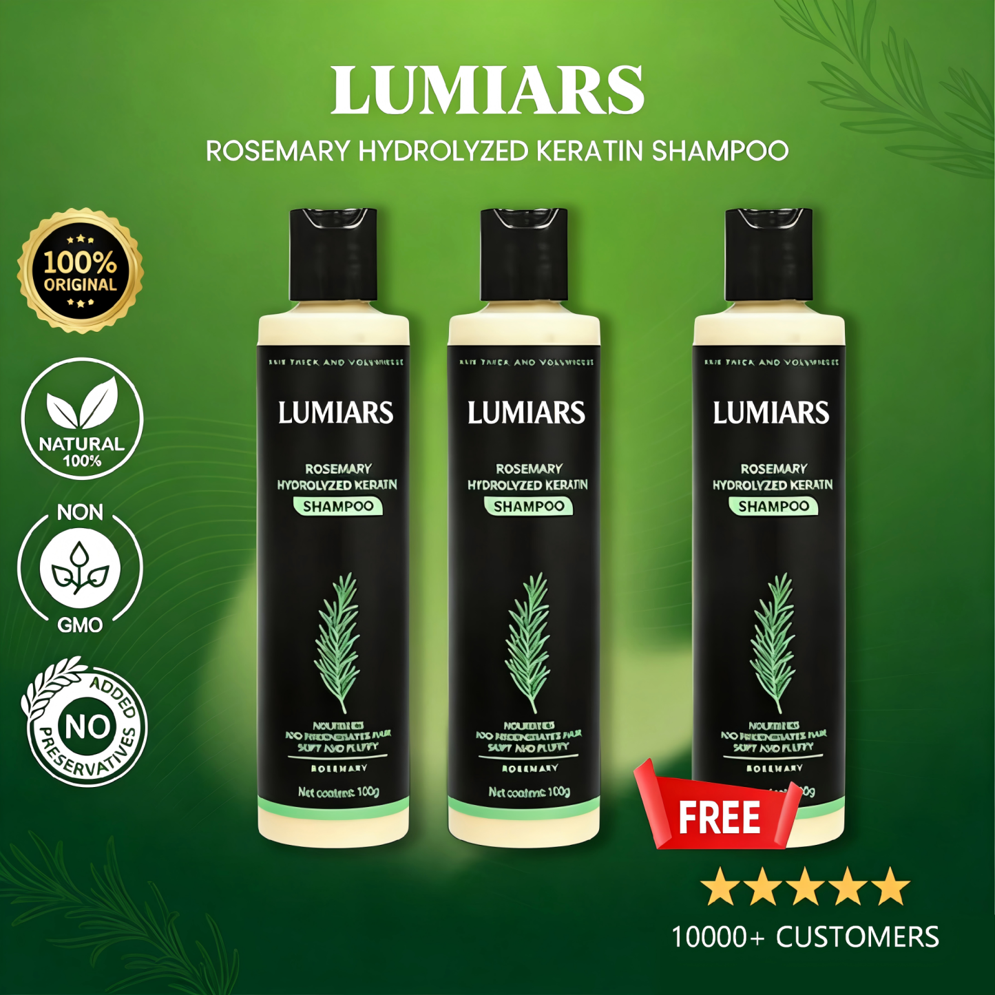 🔥Final 3 Hours: 70%OFF🔥 LUMIARS® Rosemary Hydrolyzed Keratin Shampoo