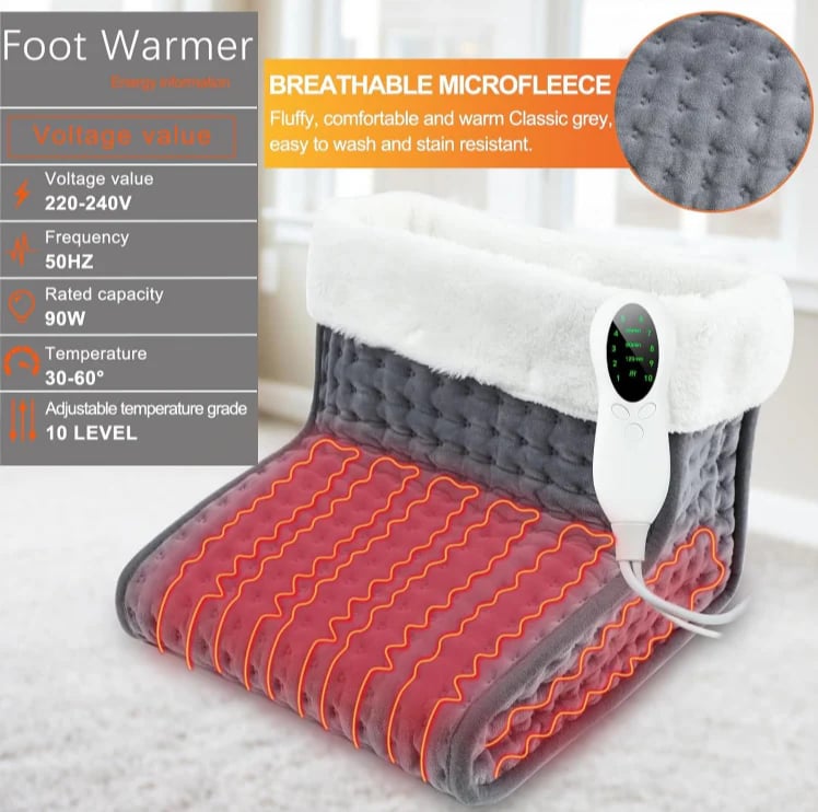 🎁TikTok Last Day Sale - 60% OFF🎉Electric Foot Warmer With Washable Lining (Dark Gray) 🔥🧦