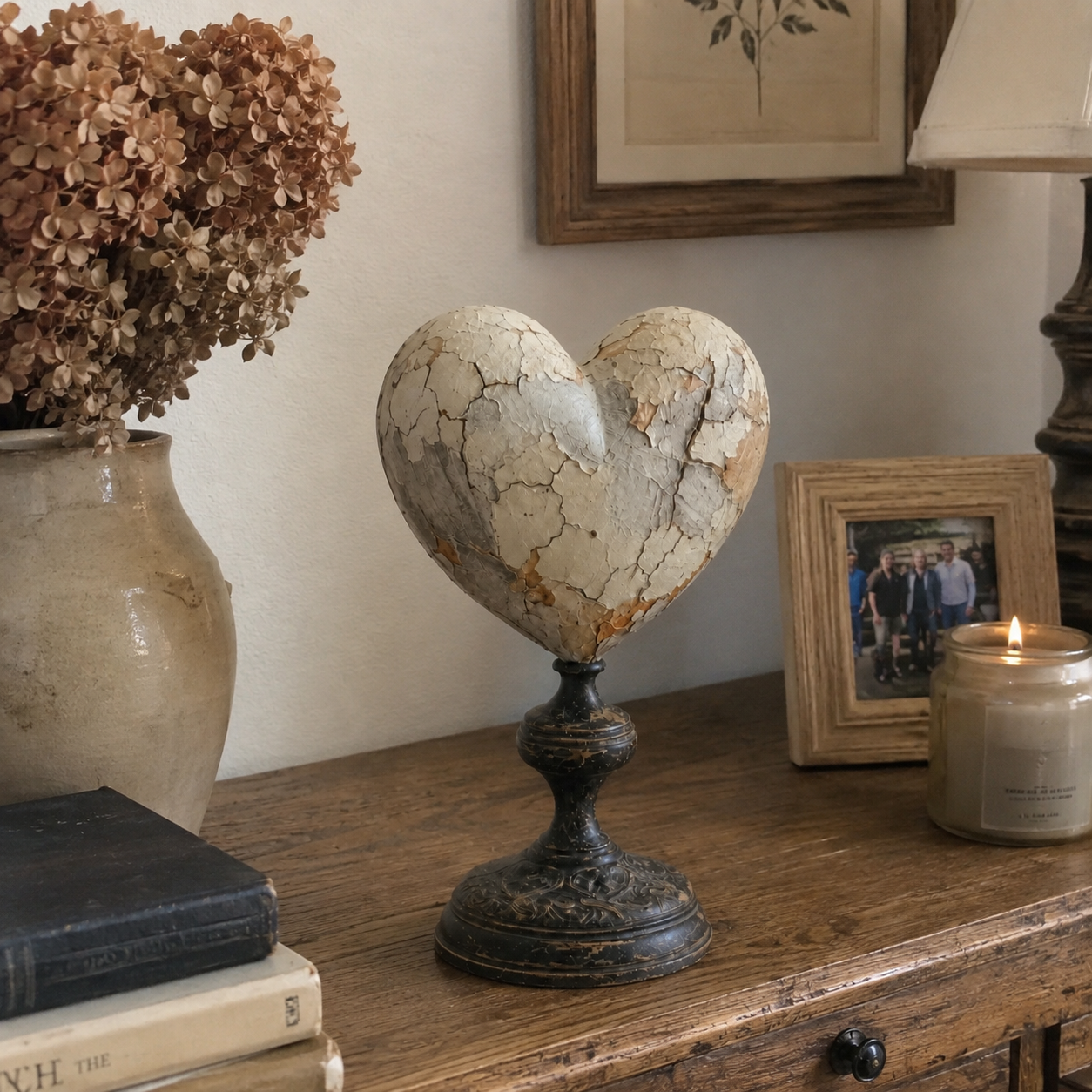 Vintage heart duo customer display