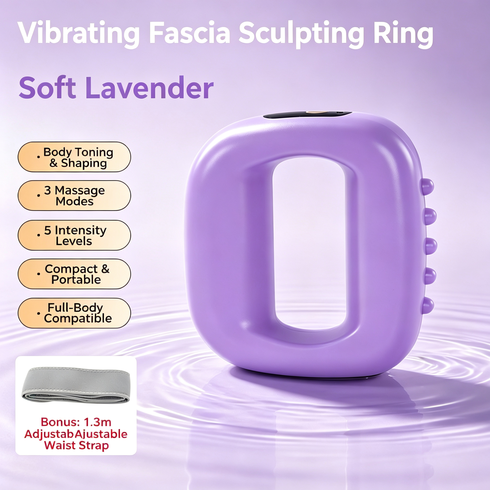 2026 New Fascia Ring R10 Mini Muscle Recovery Fascia Device upgraded adjustable strap fits Up to 55in waist, Cordless Rechargeable, Designed for Waist & Back Muscle Recovery portable massager parents gift summervibes