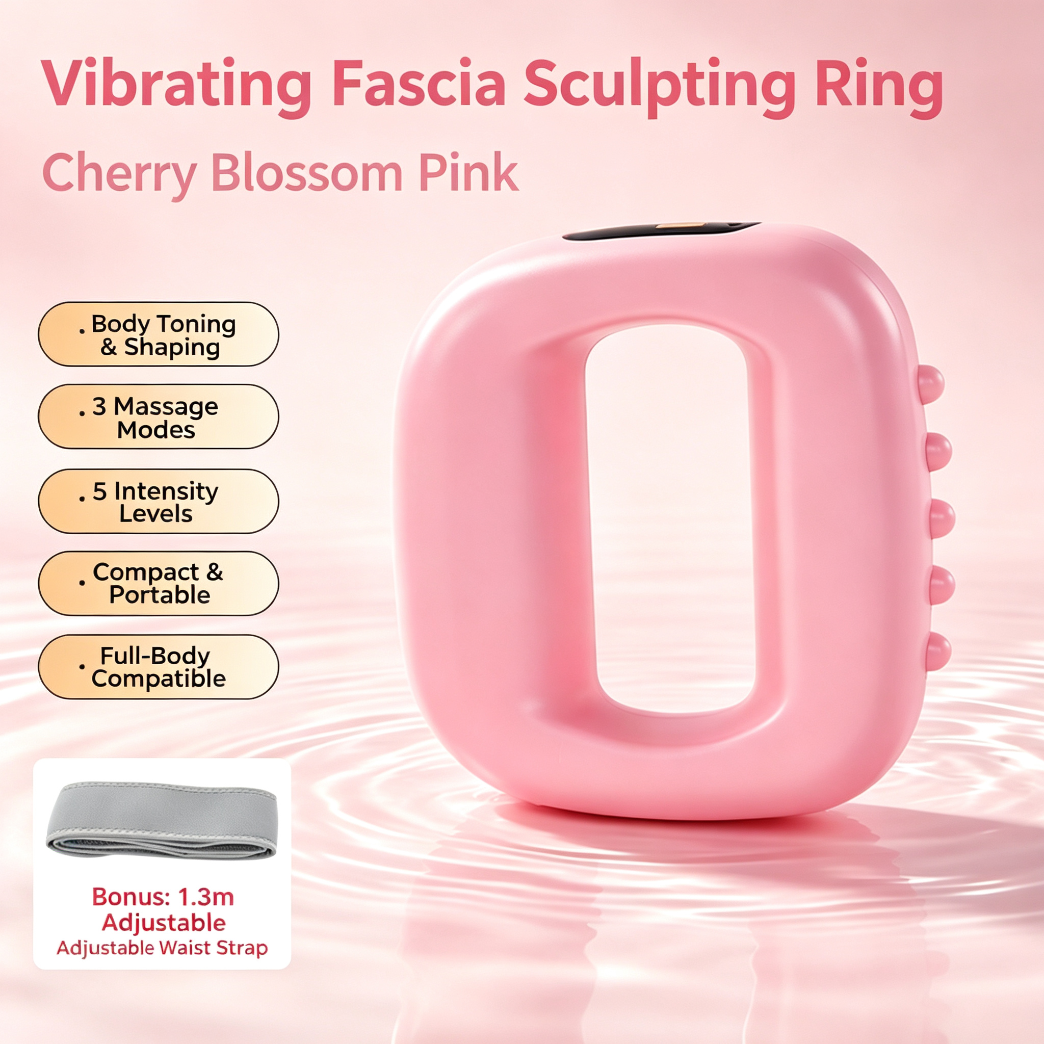 2026 New Fascia Ring R10 Mini Muscle Recovery Fascia Device upgraded adjustable strap fits Up to 55in waist, Cordless Rechargeable, Designed for Waist & Back Muscle Recovery portable massager parents gift summervibes