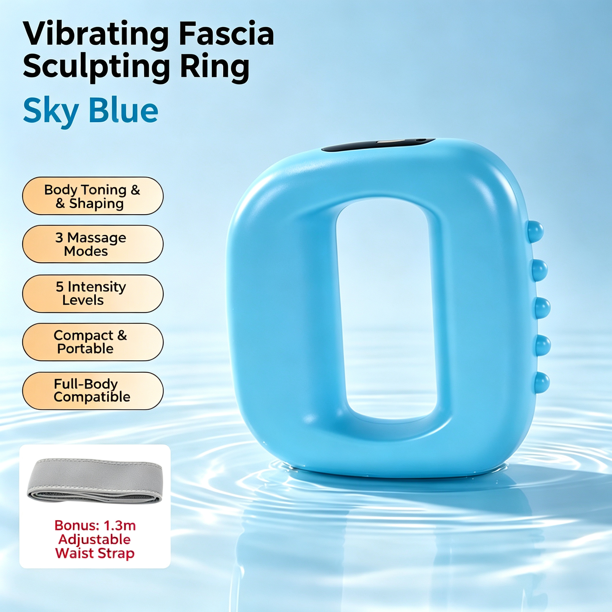 2026 New Fascia Ring R10 Mini Muscle Recovery Fascia Device upgraded adjustable strap fits Up to 55in waist, Cordless Rechargeable, Designed for Waist & Back Muscle Recovery portable massager parents gift summervibes