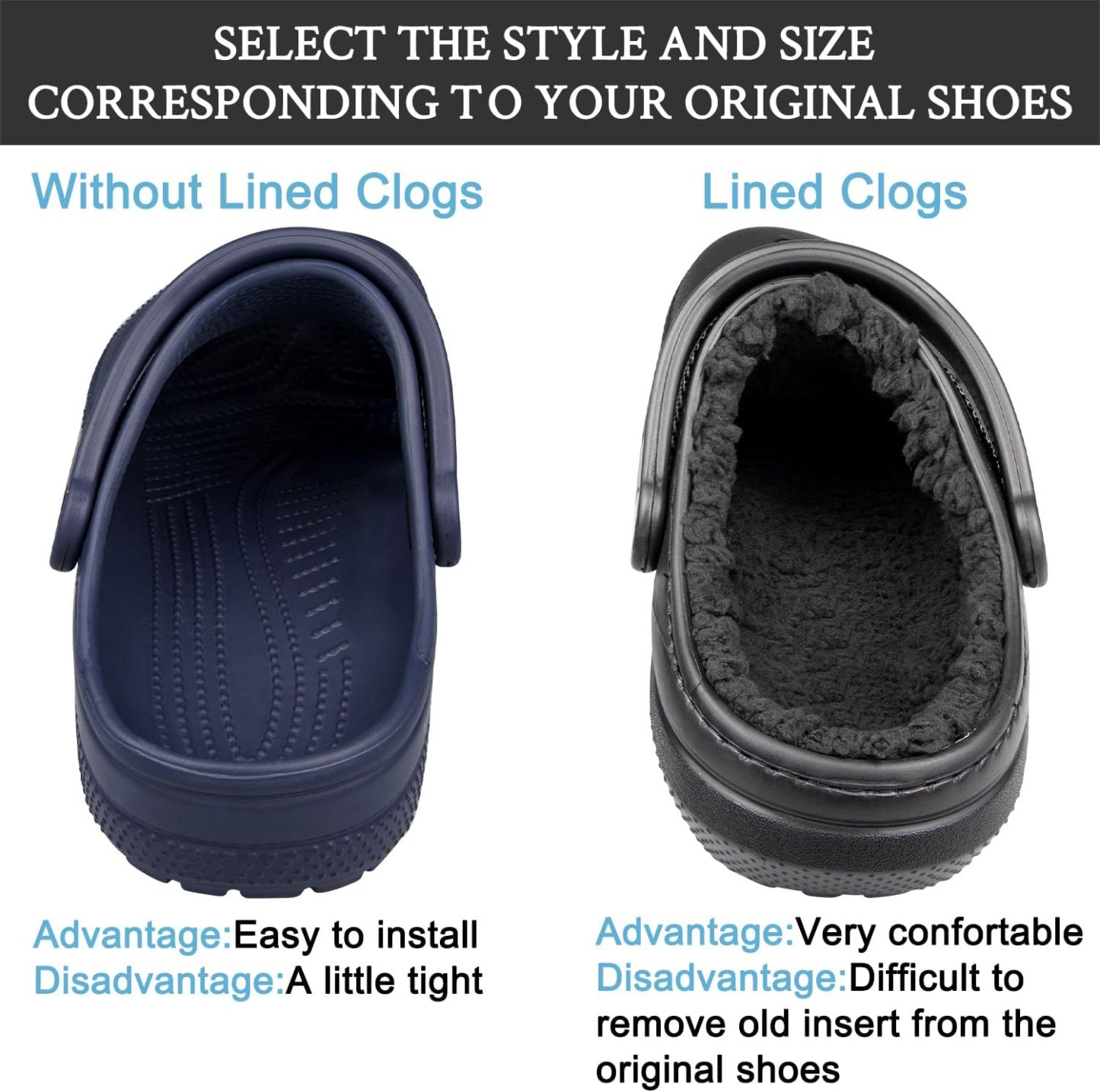 🎁TikTok Last Day Sale -50% OFF🎉Fur Liner Inserts for Croc Replacement Fleece Fluffy Fuzzy Sherpa Lining Warm Insoles for Winter