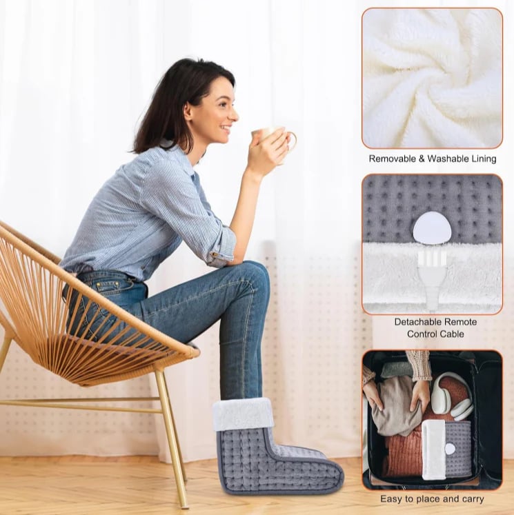 🎁TikTok Last Day Sale - 60% OFF🎉Electric Foot Warmer With Washable Lining (Dark Gray) 🔥🧦