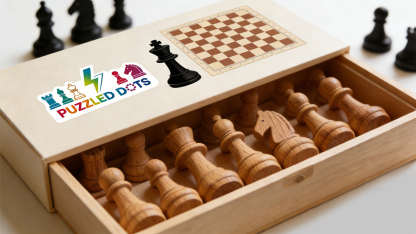 PUZZLED DOTS CHESS GAMES ENTIRELY WOOD  2 COLORS Available 