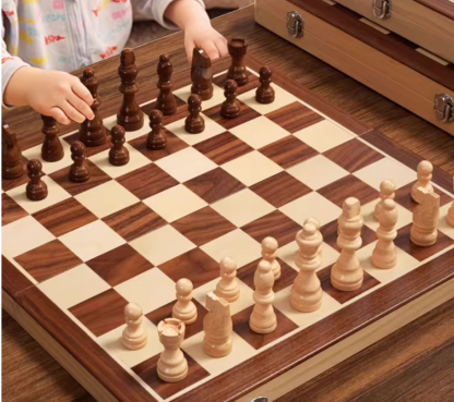 PUZZLED DOTS CHESS GAMES ENTIRELY WOOD  2 COLORS Available 