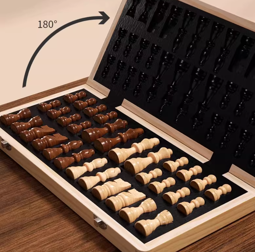 PUZZLED DOTS CHESS GAMES ENTIRELY WOOD  2 COLORS Available 