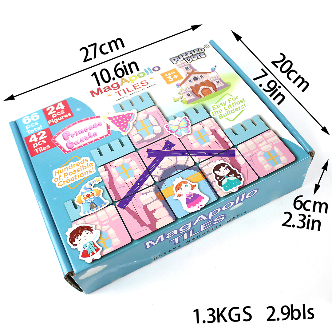 PuzzledDots Magnetic Tiles-Princess Castle Educational  Toys in Modeling 