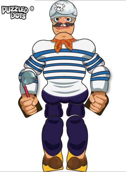 Puzzled Dots Magearios and Gearios Figures -Pirates and Golden Island .