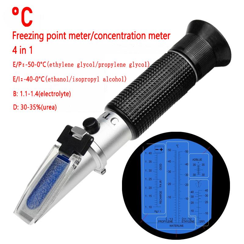 ⚡4-in-1 DEF Antifreeze Refractometer – Suitable For Automotive Antifreeze Systems, Battery Acid, And Windshield Washer Fluid.