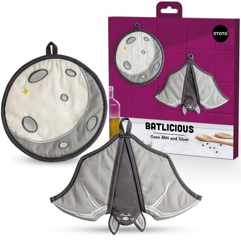 🔥LAST DAY 50% OFF - 🦇OTOTO Batlicious Oven Mitts & Pot Holders Set