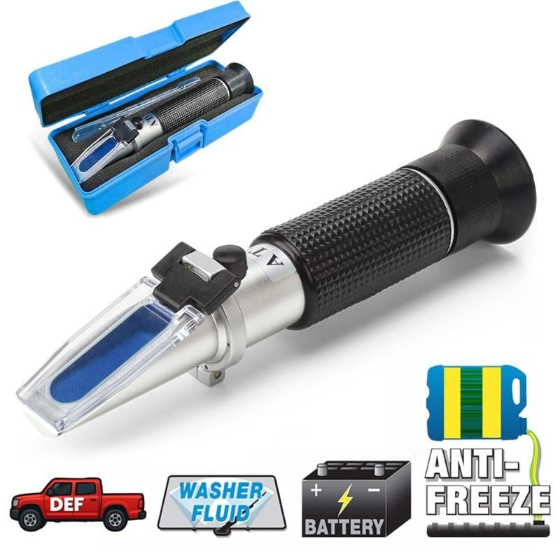 ⚡4-in-1 DEF Antifreeze Refractometer – Suitable For Automotive Antifreeze Systems, Battery Acid, And Windshield Washer Fluid.