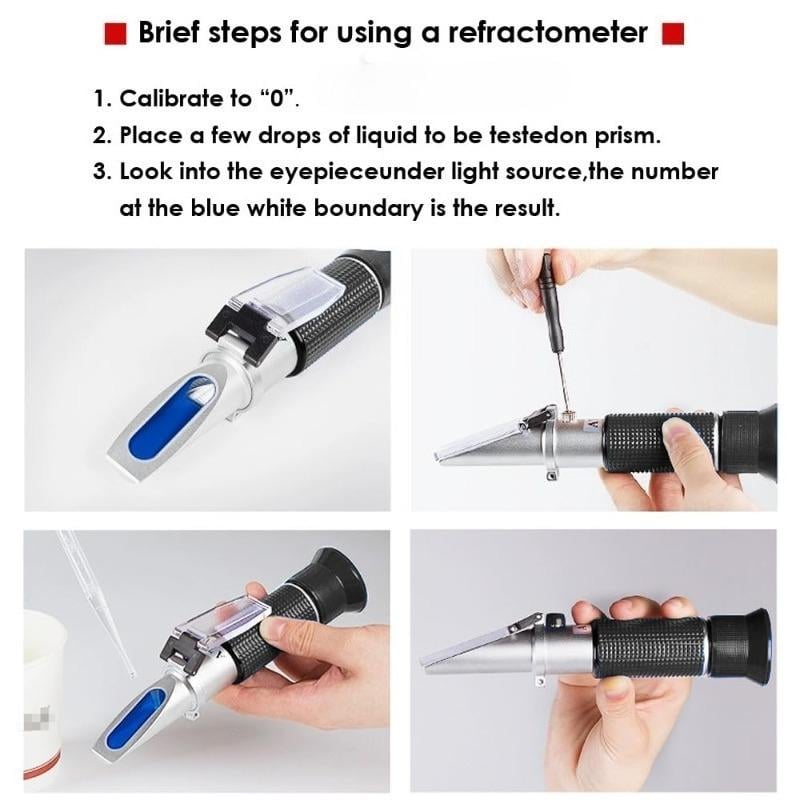⚡4-in-1 DEF Antifreeze Refractometer – Suitable For Automotive Antifreeze Systems, Battery Acid, And Windshield Washer Fluid.