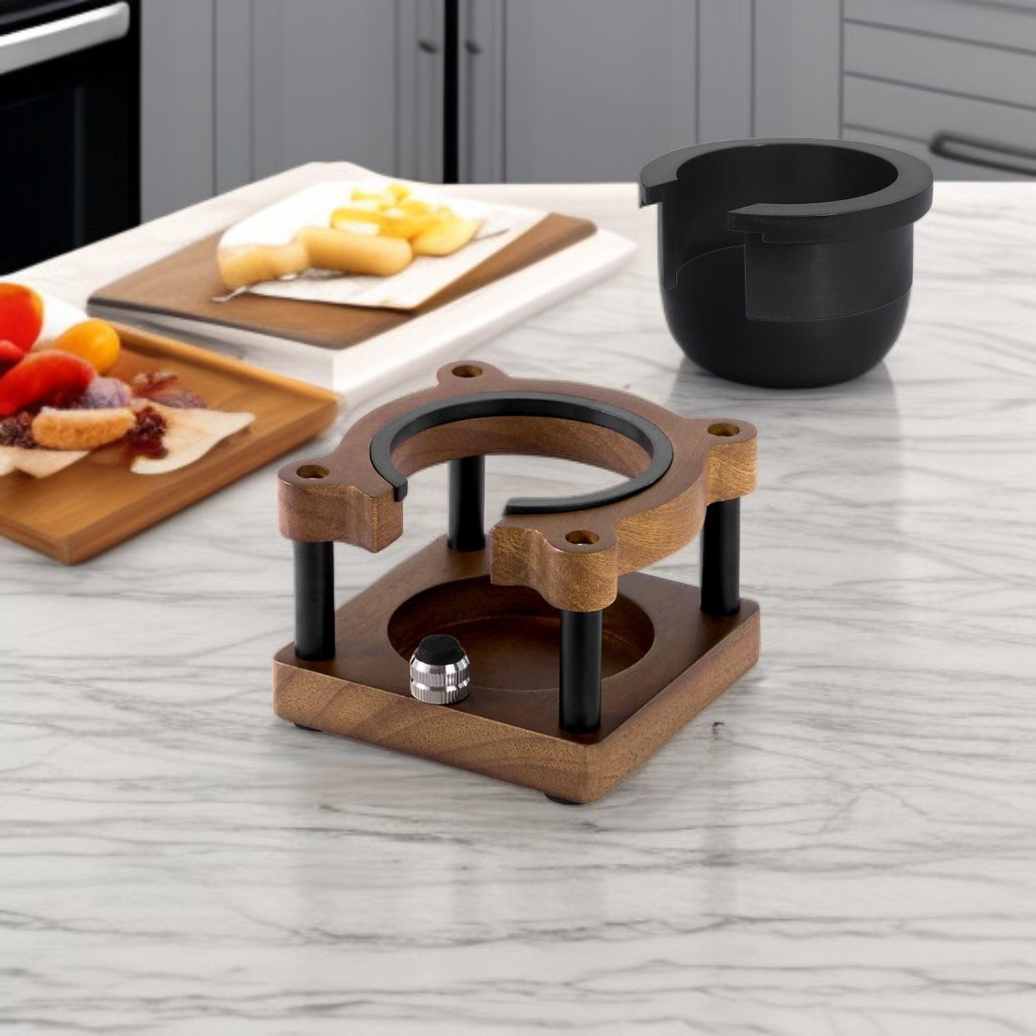 Multifunctional Solid Wood Coffee Tamper Base