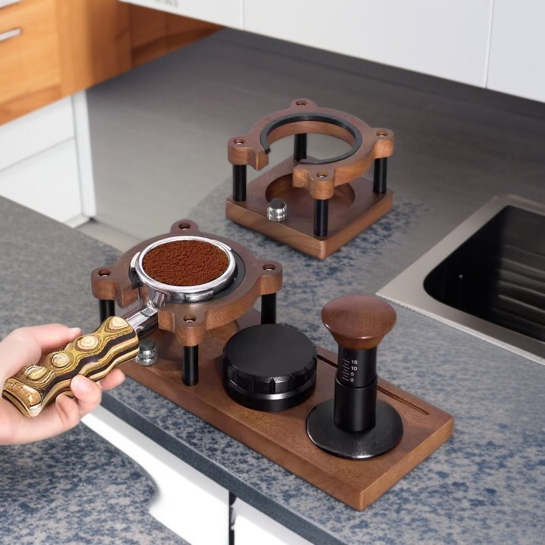 Multifunctional Solid Wood Coffee Tamper Base