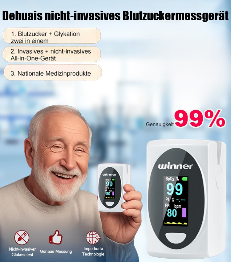 【Kein Stechen, Genauigkeit 99%】Fortschrittliches Blutzuckermessgerät